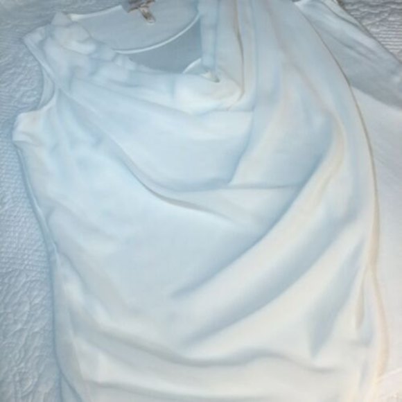Laundry Sz M White Rayon Blouse Size M sleeveless lined - Picture 5 of 5